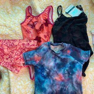 Athleta Kids Swimwear Set - Pink, Black, Blue 6/7 NWT